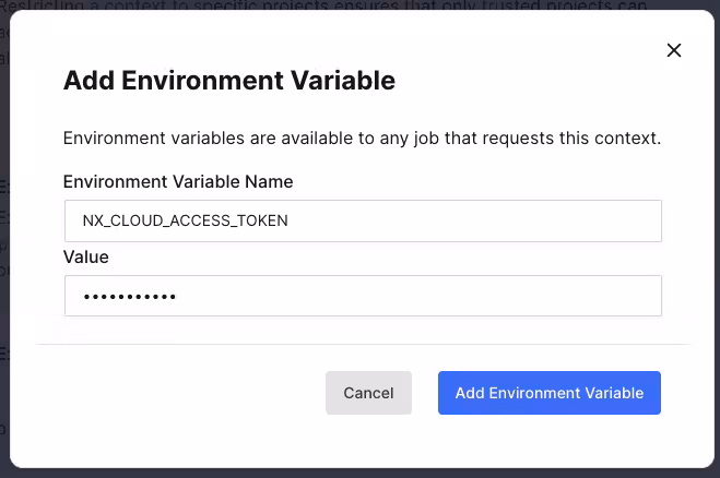 add read-only nx cloud access token to circleci